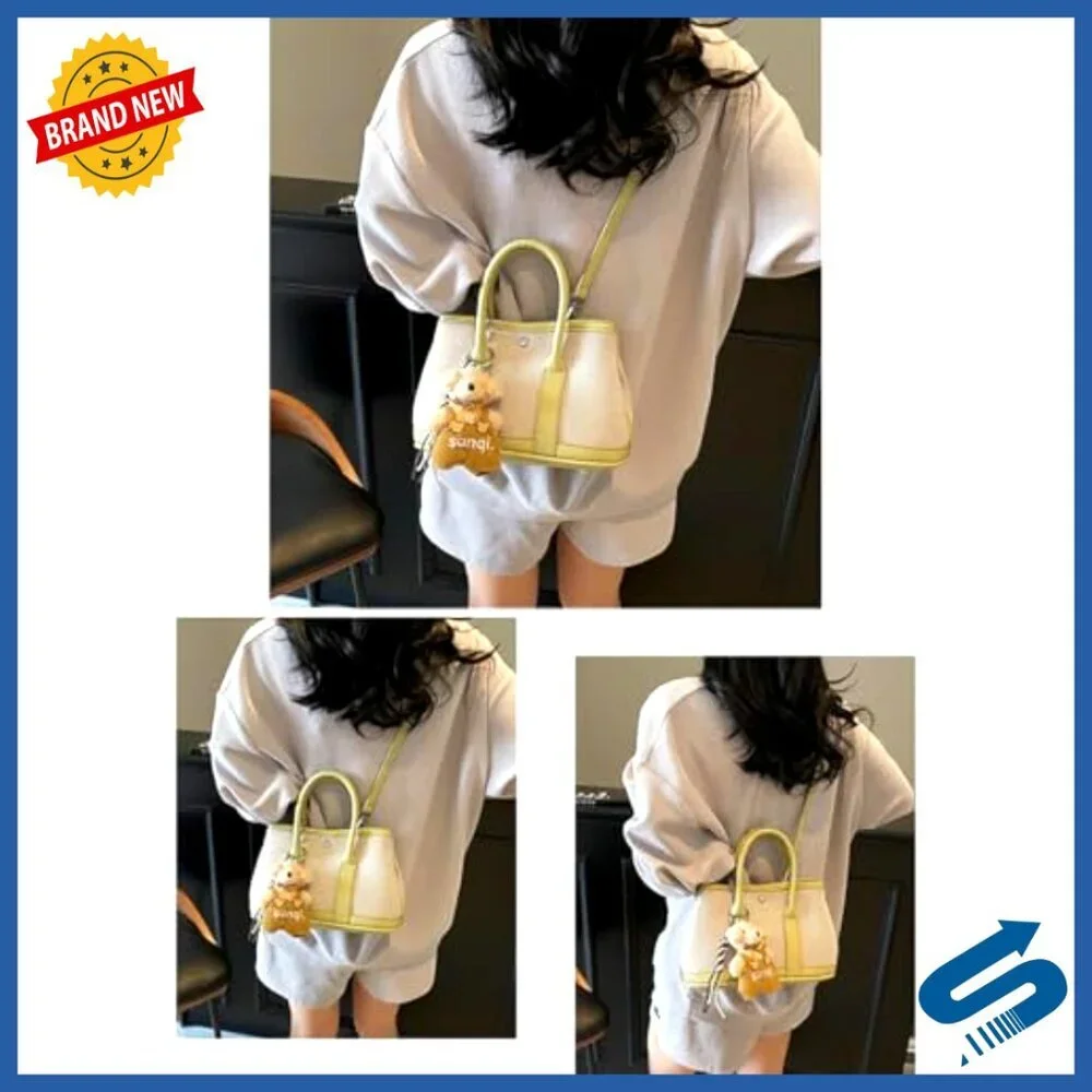 Canvas Tote Shoulder Bag Top Handle Satchel Minimal Chic Versatile Women